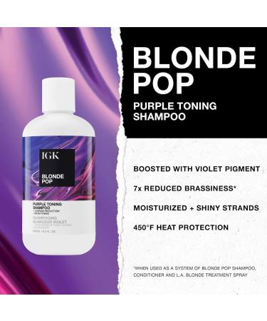 Shop IGK Blonde POP Purple Toning Shampoo - 8 oz / 236 mL Online - Best Price & International Shipping - Buy Online on GoSupps.com