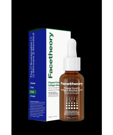 facetheory Polypep Complex Collagen-Boosting Serum - Centella Asiatica Based Face Serum Retinol-Free Face Lift Collagen Peptide Serum Vegan and Cruelty-Free Made in the UK | 30ml