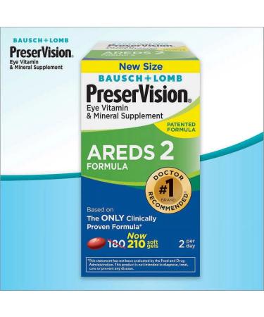 Pre-serVision AREDS 2 Eye ( 210 Softgels) Vitamin & Mineral Supplement Mineral Supplement Contains Lutein Vitamin C Zeaxanthin Zinc & Vitamin E (210 Count (Pack of 1))