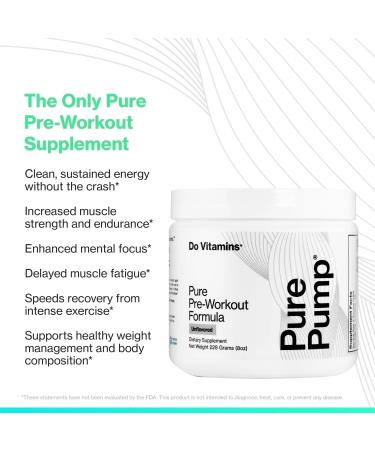 Do Vitamins PurePump - All-Natural Pre Workout Powder - UNFLAVOURED - 30 Servings - Buy Online on GoSupps.com