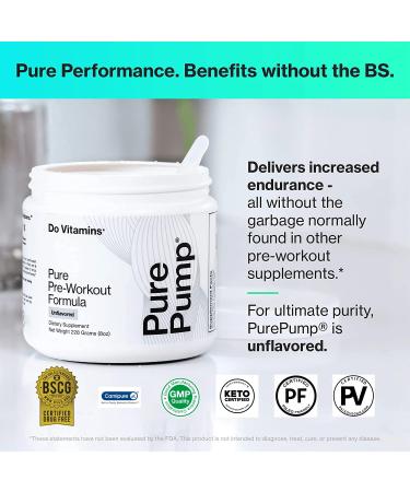 Do Vitamins PurePump - All-Natural Pre Workout Powder - UNFLAVOURED - 30 Servings - Buy Online on GoSupps.com