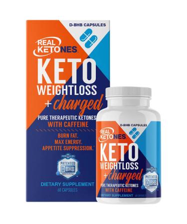 Real Ketones Keto Weightloss + Charged Dietary Supplement, 60 Capsules - Pack of 2