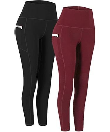 Fengbay 2 Pack High Waist Yoga Pants Pocket 