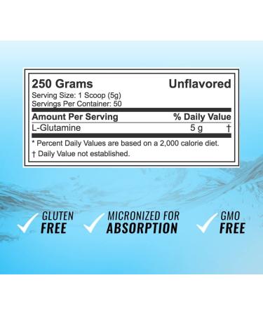 RSP Nutrition Glutamine Powder - 500g | Pure Muscle Recovery & Immune Support - Buy Online on GoSupps.com