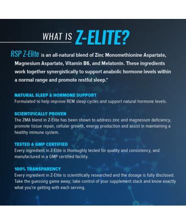 RSP Nutrition Z-Elite - 180 Capsules | Premium Sleep & Recovery Formula - Buy Online on GoSupps.com