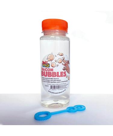 St llion K9 Bacon Bubbles For Dogs Interactive Dogs Toys Cats Gifts Bubble Toy with a Special Bacon Formula Pet Interactive Toy Non-Toxic Vegan Friendly Bubbles (150ml) 150 ml (1er Pack)