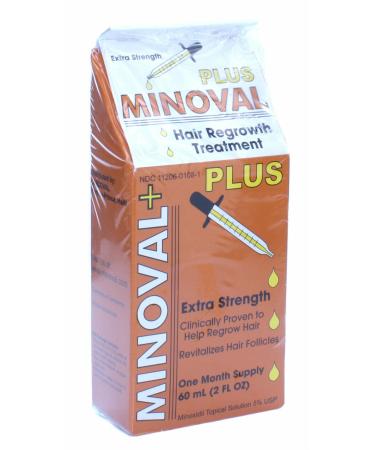 Minoval Pus Hair Regrowth Treatment - Minoxidil 5% Extra Strength Dropper - 2 Oz