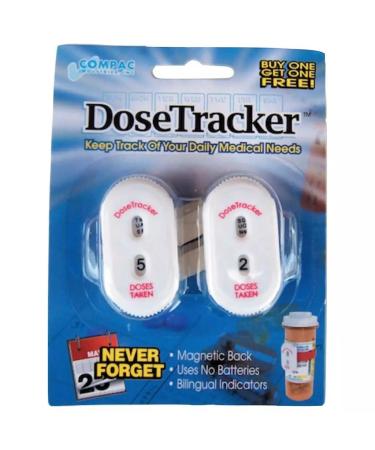 Compac Home Dose Tracker Daily Reminder Keeps Track Number of Doses - White