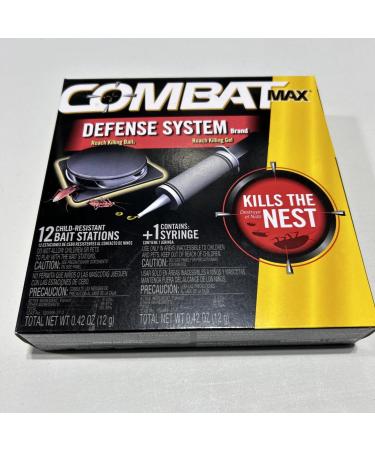 COMBAT MAX Defense System Brand 12 Roach Killing Bait Stations + 1 Gel Syringe - Buy Online on GoSupps.com