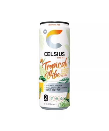Celsius Celsius Live Fit Spark Tropical Vibe Starfruit Pineapple Energy 1 Can - 12 Fl Oz