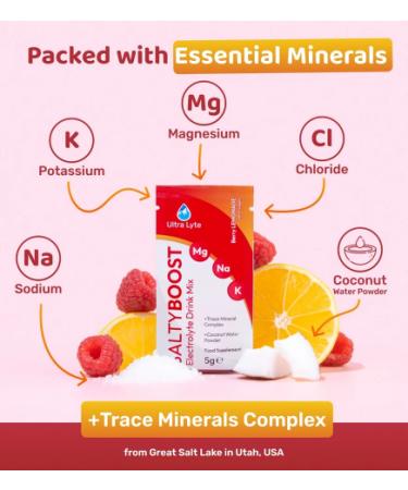 Ultra Lyte Electrolyte Drink Mix - Salty Berry Lemonade - 24 Sachets  - Buy Online on GoSupps.com