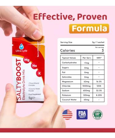 Ultra Lyte Electrolyte Drink Mix - Salty Berry Lemonade - 24 Sachets  - Buy Online on GoSupps.com