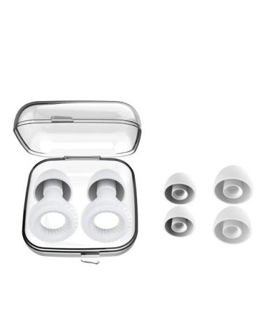 Earplugs Noise Cancelling for Sleep Swimming & Working - White - 2 Pairs