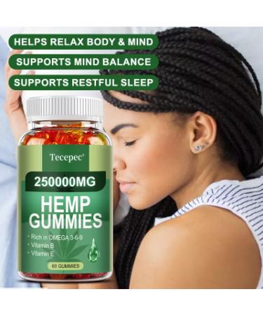 Tecepec Hemp Gummies For Supports Sleep Health  Promotes Relaxation And Calm - 60 Gummies - Buy Online on GoSupps.com
