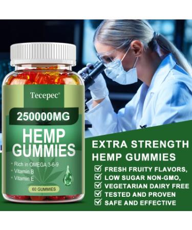 Tecepec Hemp Gummies For Supports Sleep Health  Promotes Relaxation And Calm - 60 Gummies - Buy Online on GoSupps.com