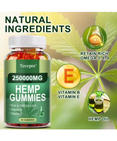 Tecepec Hemp Gummies For Supports Sleep Health  Promotes Relaxation And Calm - 60 Gummies - Buy Online on GoSupps.com