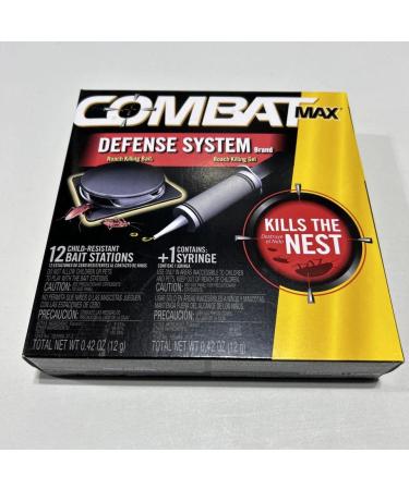 COMBAT MAX Defense System Brand 12 Roach Killing Bait Stations + 1 Gel Syringe - Buy Online on GoSupps.com