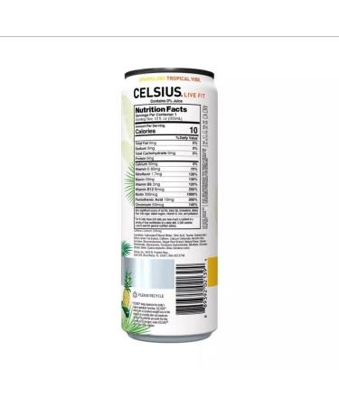 Celsius Celsius Live Fit Spark Tropical Vibe Starfruit Pineapple Energy 1 Can - 12 Fl Oz - Buy Online on GoSupps.com