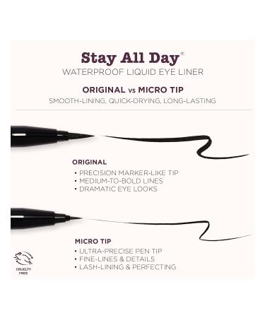 Shop stila Stay All Day Waterproof Liquid Eye Liner - Micro Tip - .016 oz / 0.5 mL Intense Black - jet black Online - Best Price & International Shipping - Buy Online on GoSupps.com