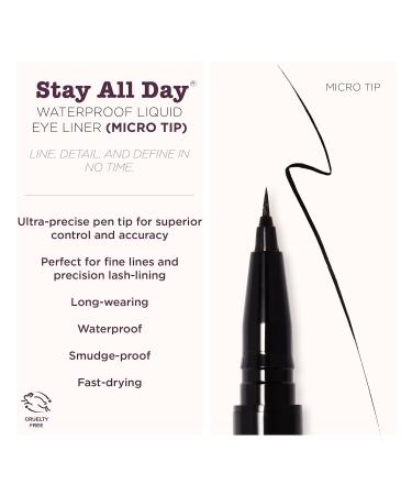 Shop stila Stay All Day Waterproof Liquid Eye Liner - Micro Tip - .016 oz / 0.5 mL Intense Black - jet black Online - Best Price & International Shipping - Buy Online on GoSupps.com