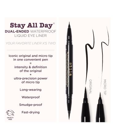 Shop stila Stay All Day Dual-Ended Waterproof Liquid Eye Liner - 0.033 oz/ 1 mL Intense Black - black Online - Best Price & International Shipping - Buy Online on GoSupps.com