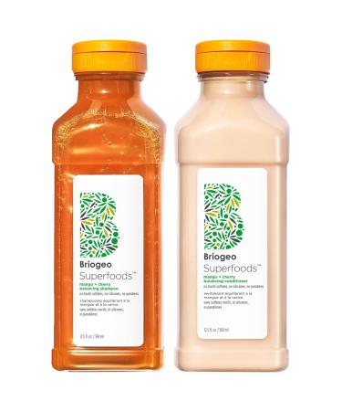 Briogeo Superfoods Mango + Cherry Balancing Shampoo + Conditioner Duo for Oil Control