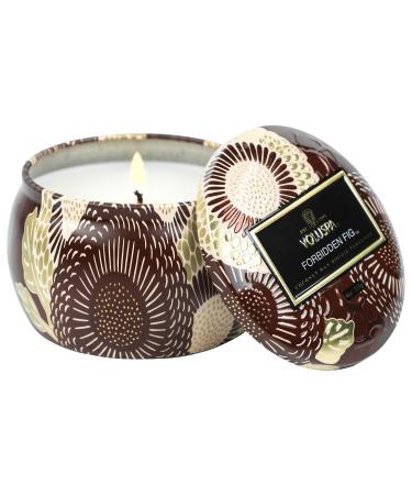 VOLUSPA Mini Forbidden Fig Decorative Tin Candle - 4 oz/ 113 g