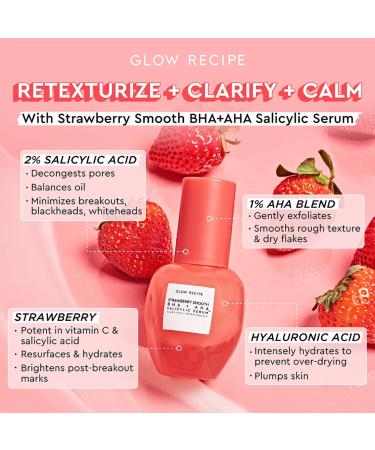 Shop Glow Recipe Strawberry Smooth BHA + AHA Salicylic Acid Serum Online - Best Price & International Shipping - Buy Online on GoSupps.com