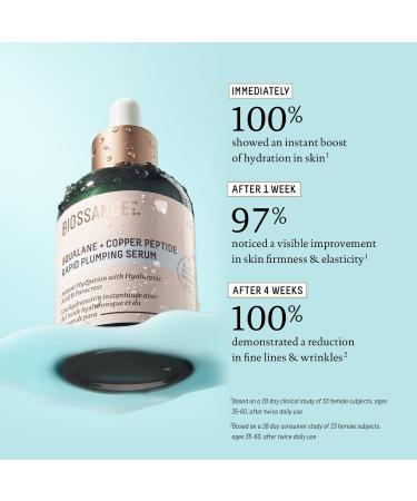 Shop Biossance Squalane + Hyaluronic Acid Copper Peptide Rapid Plumping Serum - 1.69 oz / 50 mL Online - Best Price & International Shipping - Buy Online on GoSupps.com