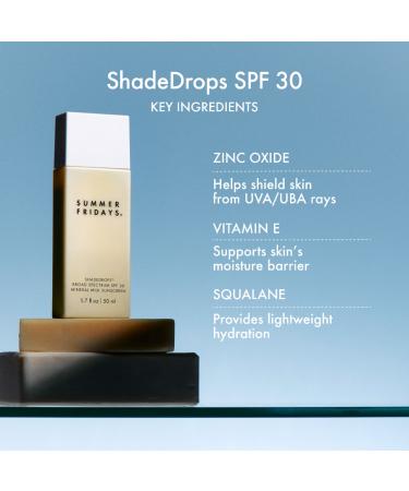 Shop Summer Fridays ShadeDrops Mineral Milk Sunscreen SPF 30 - 1.7 oz / 50 mL Online - Best Price & International Shipping - Buy Online on GoSupps.com