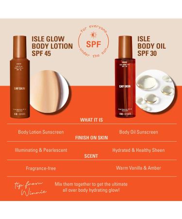 Shop CAY SKIN Isle Glow Body Lotion Sunscreen SPF 45 with Sea Moss and Cocoa Seed Butter - 3.4 oz / 100 mL Online - Best Price & International Shipping - Buy Online on GoSupps.com