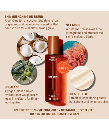 Shop CAY SKIN Isle Body Oil Sunscreen SPF 30 with Sea Moss and Squalane - 3.7 oz / 110 mL Online - Best Price & International Shipping - Buy Online on GoSupps.com