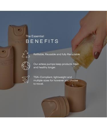 Shop RIES The Essential Refillable Travel Container Set Online - Best Price & International Shipping - Buy Online on GoSupps.com