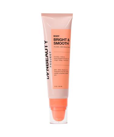 iNNBEAUTY PROJECT Bright & Smooth Body Serum for Dark Spots & Bumps with 7% AHA + BHA - 5 oz / 150 mL