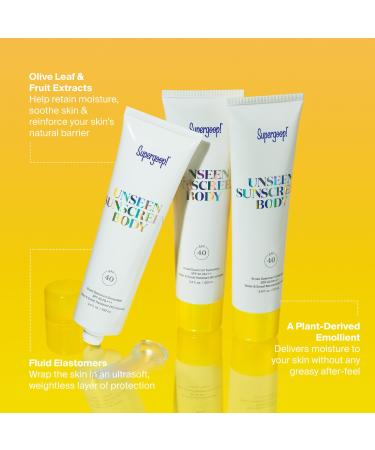 Shop Supergoop! Unseen Body Sunscreen SPF 40 - 3.4 oz / 100 mL Online - Best Price & International Shipping - Buy Online on GoSupps.com