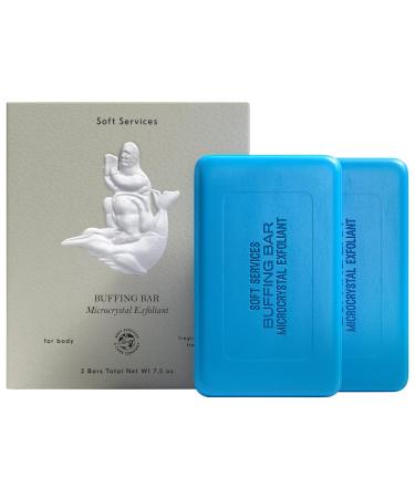 Soft Services Buffing Bar Exfoliating Body Bar for KP and Ingrown Hair (2 pack) - 7.5 oz