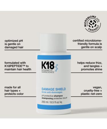 Shop K18 Biomimetic Hairscience DAMAGE SHIELD pH Protective Shampoo - 8.5 oz Online - Best Price & International Shipping - Buy Online on GoSupps.com