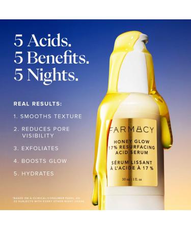 Shop Farmacy Honey Glow 17% AHA + BHA Resurfacing Acid Serum - 1 oz Online - Best Price & International Shipping - Buy Online on GoSupps.com