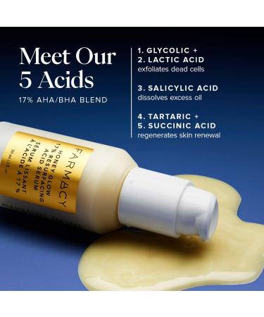 Shop Farmacy Honey Glow 17% AHA + BHA Resurfacing Acid Serum - 1 oz Online - Best Price & International Shipping - Buy Online on GoSupps.com