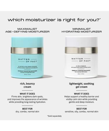 Shop MATTER OF FACT MAXIMALIST AGE-DEFYING RICH MOISTURIZER with 4% Peptide & Hyaluronic Acid Blend - 1.6 oz Online - Best Price & International Shipping - Buy Online on GoSupps.com