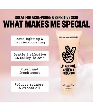 Shop Peace Out 2% Salicylic Acid Acne Gel Cleanser - 4 oz Online - Best Price & International Shipping - Buy Online on GoSupps.com