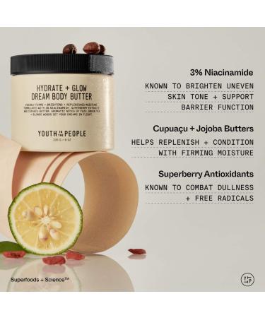 Shop Youth To The People Superberry Firm + Glow Dream Body Butter with Niacinamide Hyaluronic Acid + Antioxidants - 8 oz Online - Best Price & International Shipping - Buy Online on GoSupps.com