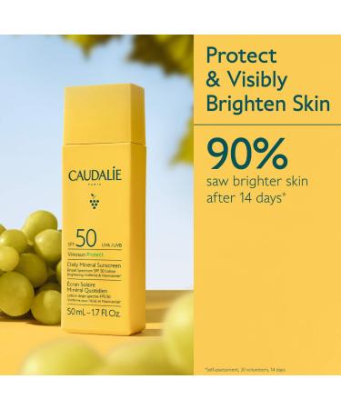 Shop Caudalie Vinosun Protect Brightening Daily Mineral Face Sunscreen SPF 50 with Niacinamide - 1.7 oz / 50 ml Online - Best Price & International Shipping - Buy Online on GoSupps.com