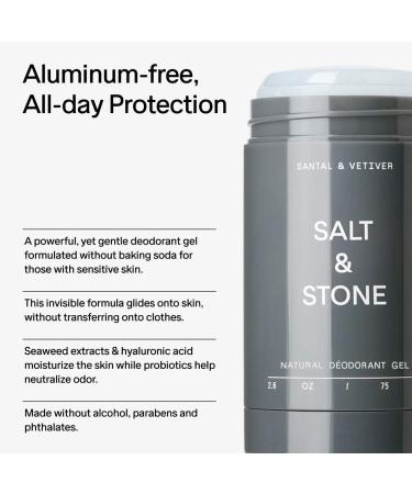 Shop Salt & Stone Santal & Vetiver Aluminum-Free Clear Gel Deodorant for Sensitive Skin - 2.6 oz Online - Best Price & International Shipping - Buy Online on GoSupps.com