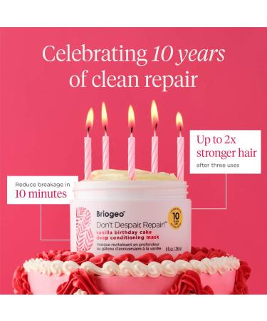 Shop Briogeo Don't Despair Repair! Deep Conditioning Hair Mask Limited Edition Vanilla Birthday Cake Scent - 8 oz / 236 mL Online - Best Price & International Shipping - Buy Online on GoSupps.com