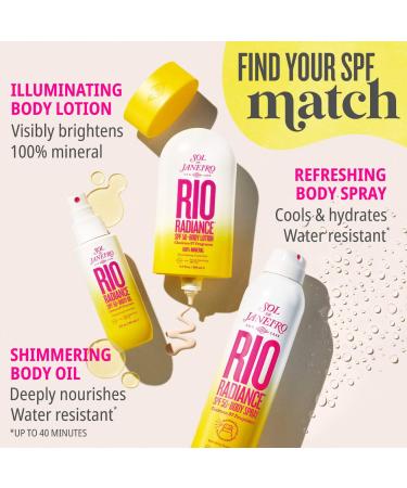 Shop Sol de Janeiro Rio Radiance SPF 50 Mineral Body Lotion Sunscreen with Niacinamide - 6.7 oz / 200 mL Online - Best Price & International Shipping - Buy Online on GoSupps.com