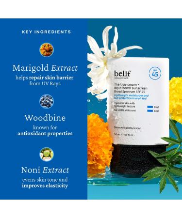 Shop belif The True Cream Aqua Bomb SPF 45 Korean Moisturizer Face Sunscreen						 Online - Best Price & International Shipping - Buy Online on GoSupps.com