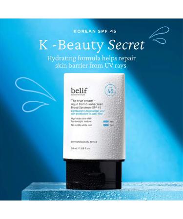 Shop belif The True Cream Aqua Bomb SPF 45 Korean Moisturizer Face Sunscreen						 Online - Best Price & International Shipping - Buy Online on GoSupps.com