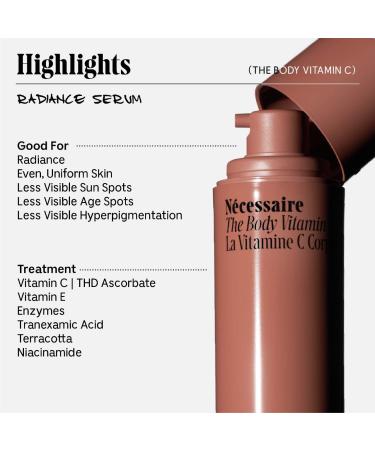 Shop N cessaire The Body Vitamin C - Radiance Serum With THD Ascorbate - 5.1 oz / 150 mL Online - Best Price & International Shipping - Buy Online on GoSupps.com