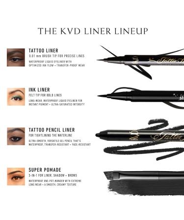 Shop KVD Beauty Mini Tattoo Liner Vegan Waterproof Liquid Eyeliner - 0.007 oz / 0.2 mL Trooper Black - satin black Online - Best Price & International Shipping - Buy Online on GoSupps.com